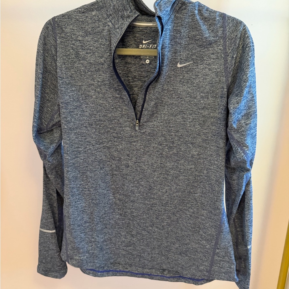 Nike Heathered Blue/Gray Quarter-Zip Top